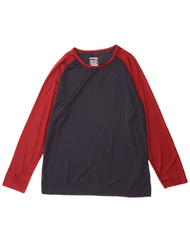 Mountain Warehouse Camiseta para hombre de manga larga XL Poliéster color block azul marino