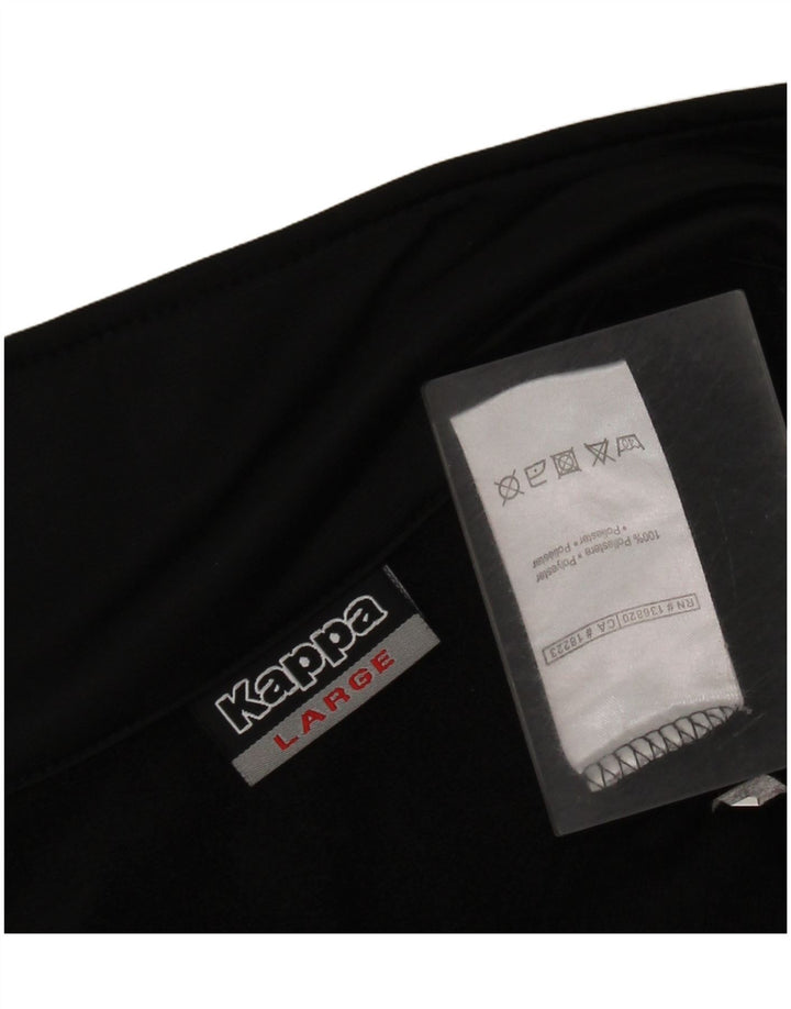 Kappa Mens Graphic Chándal Top Chaqueta Grande Poliéster Negro