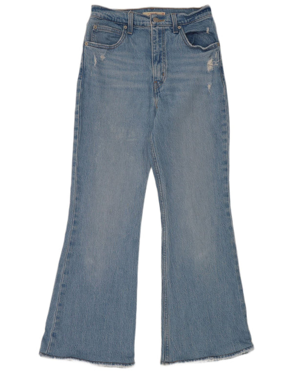 Levi's Womens Distressed High Rise Flared Jeans W26 L27 Blue Cotton