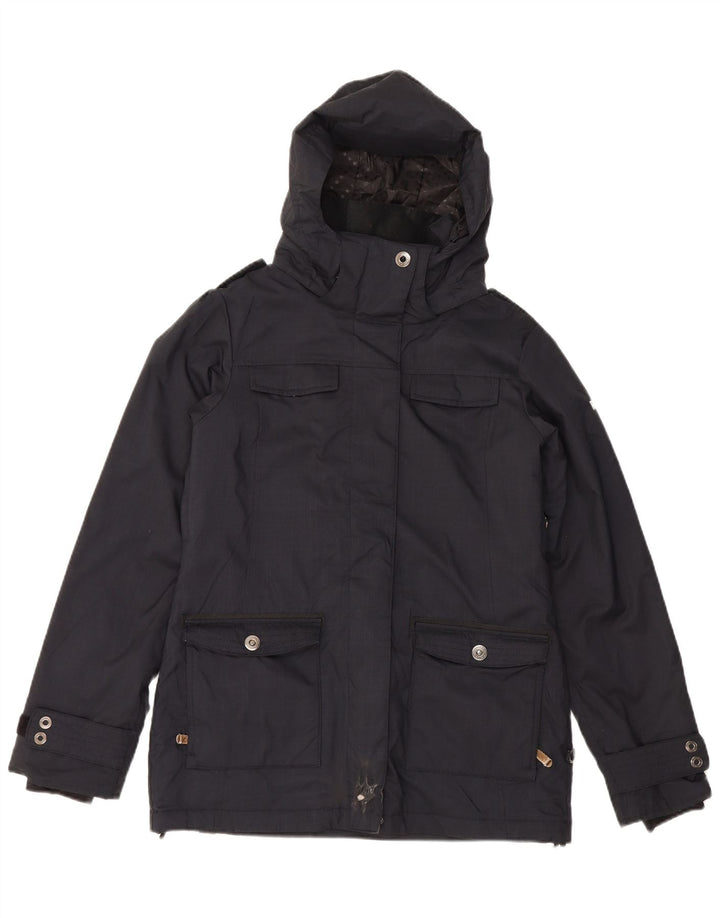 Chaqueta cortavientos entallada con capucha para mujer Roxy UK 44 Poliéster negro mediano