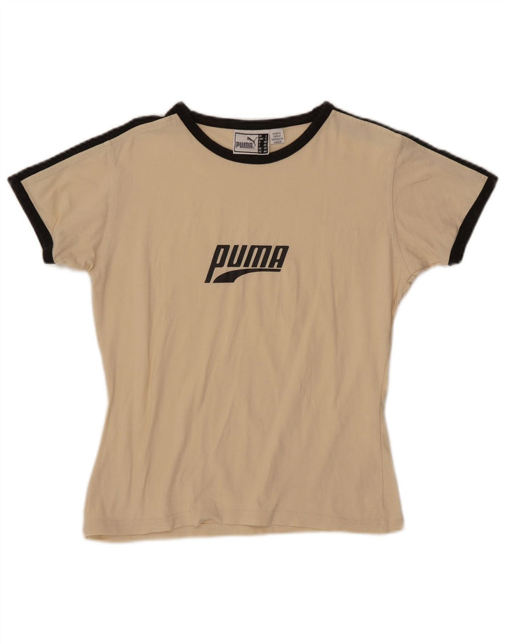 PUMA Camiseta gráfica para mujer UK 14 Large Off White