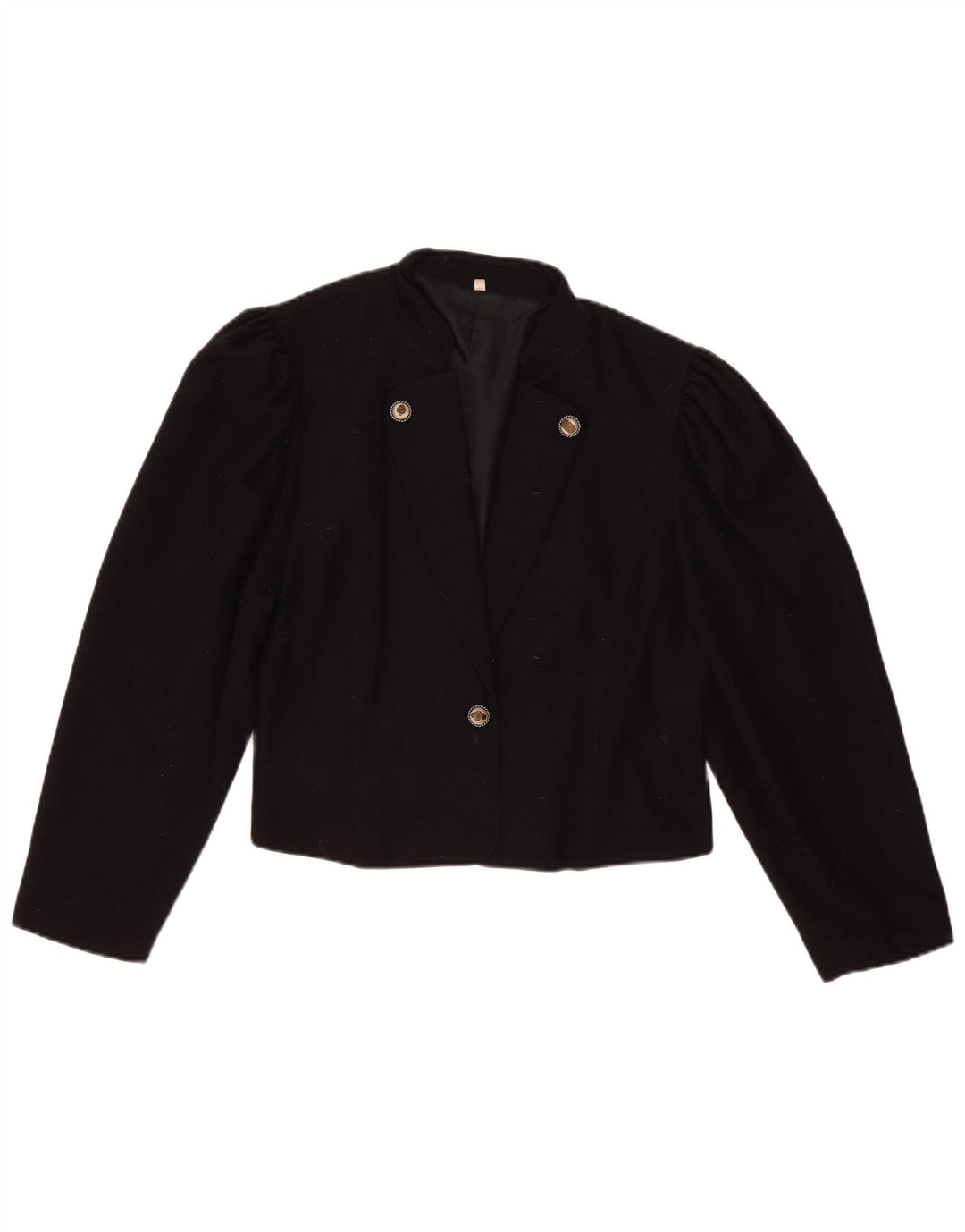Vintage mujer 1 botón Blazer chaqueta IT 44 lana negra mediana