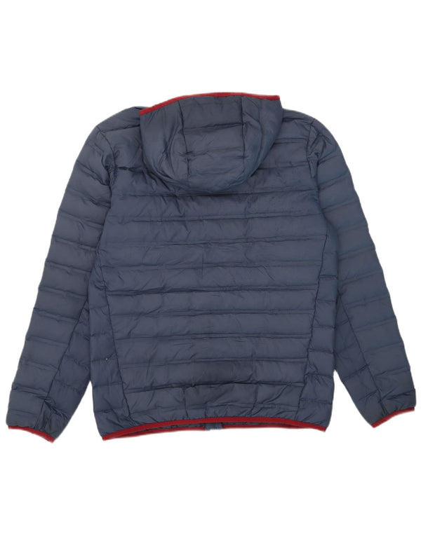 Columbia Mens Hooded Padded Jacket UK 38 Medium Navy Blue Polyester