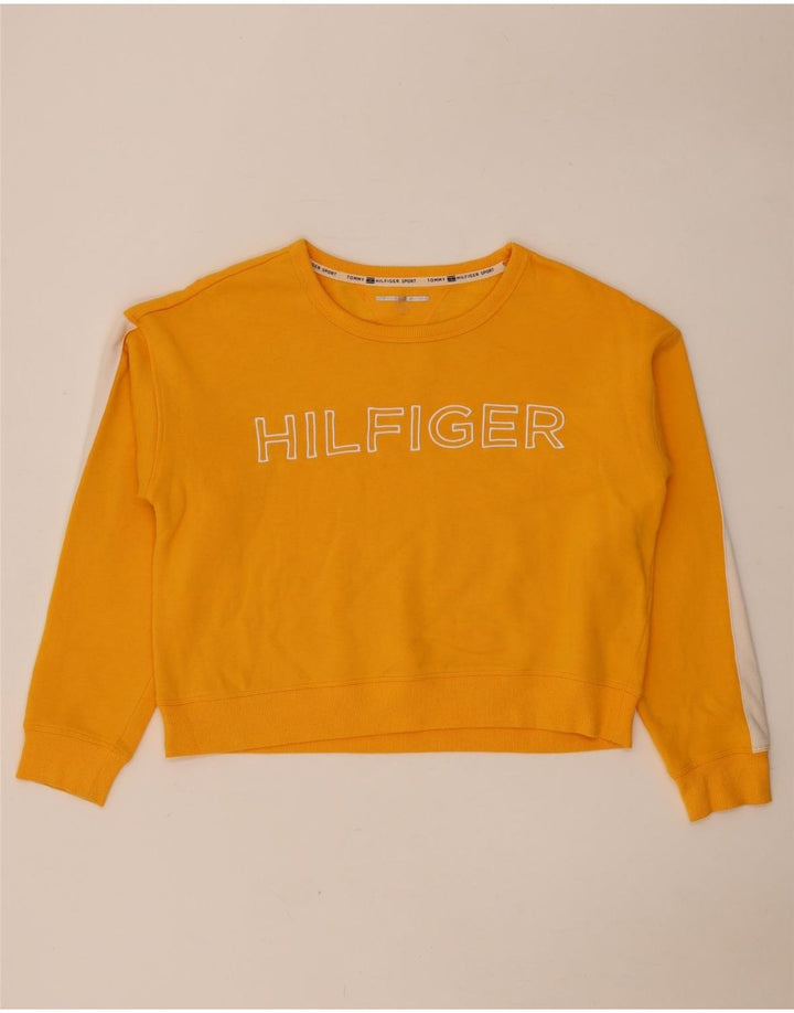 Tommy Hilfiger - Sudadera corta para mujer, talla 40, color amarillo mediano