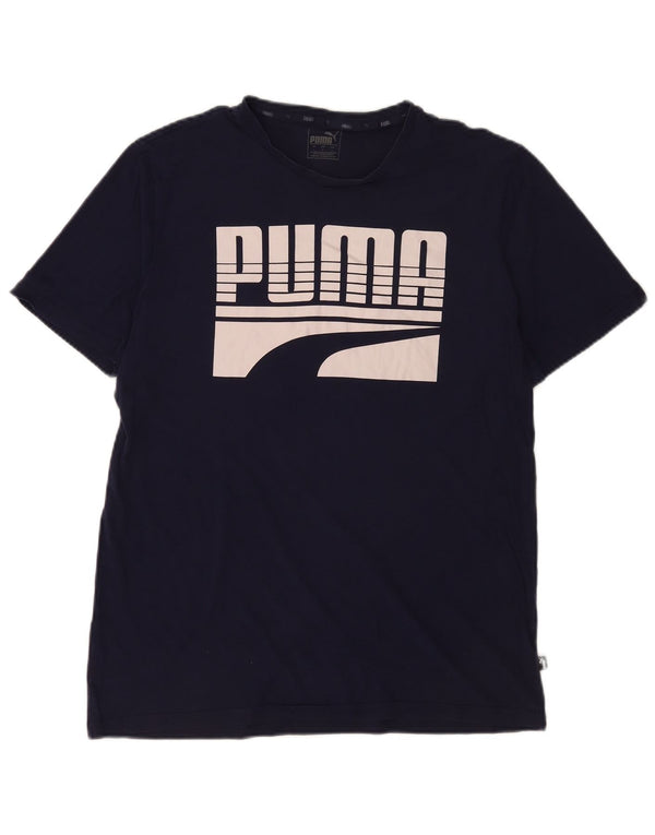 Puma - Camiseta gráfica para hombre, talla grande, azul marino