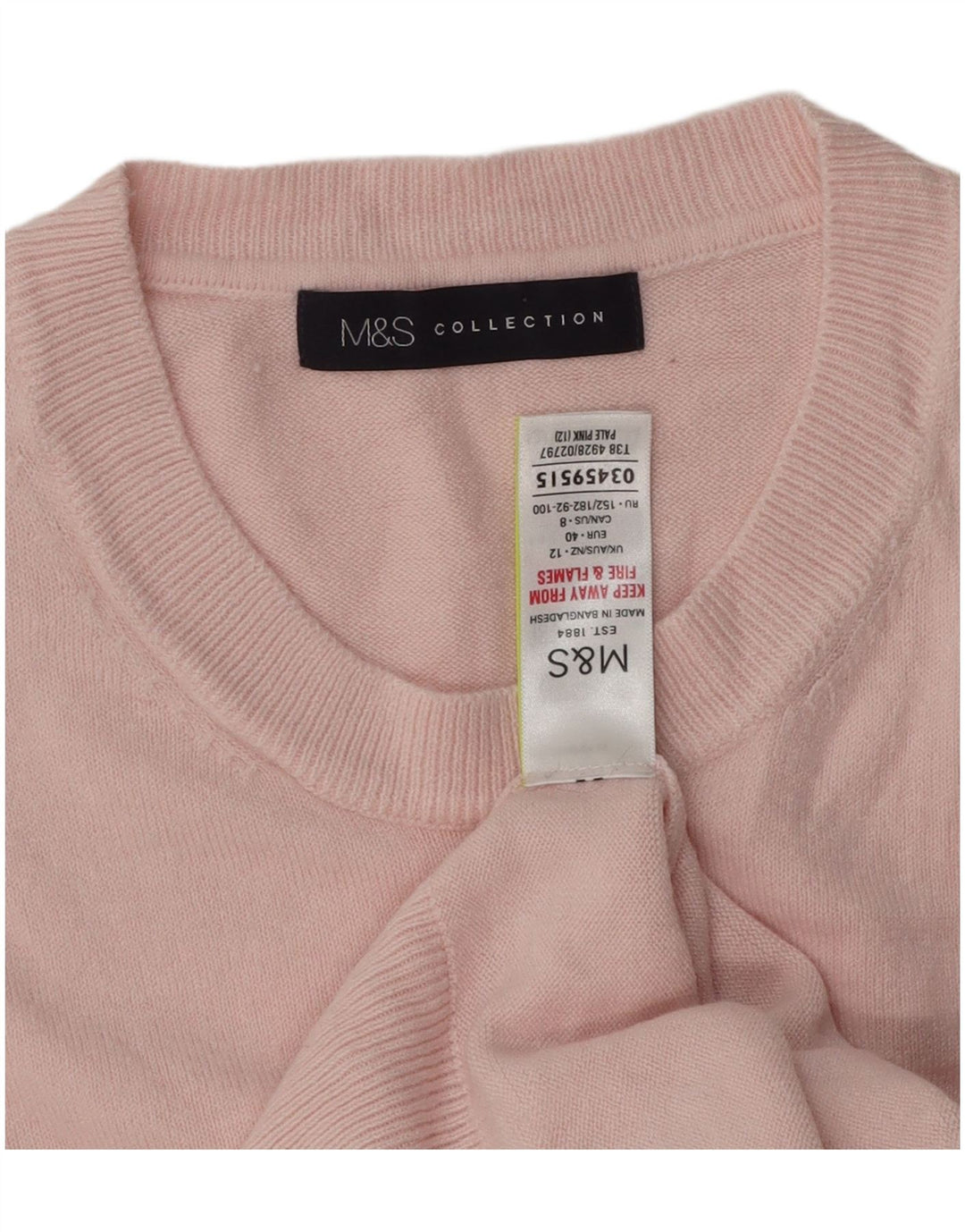 Marks & Spencer - Jersey de cuello redondo para mujer, talla 40, color rosa medio