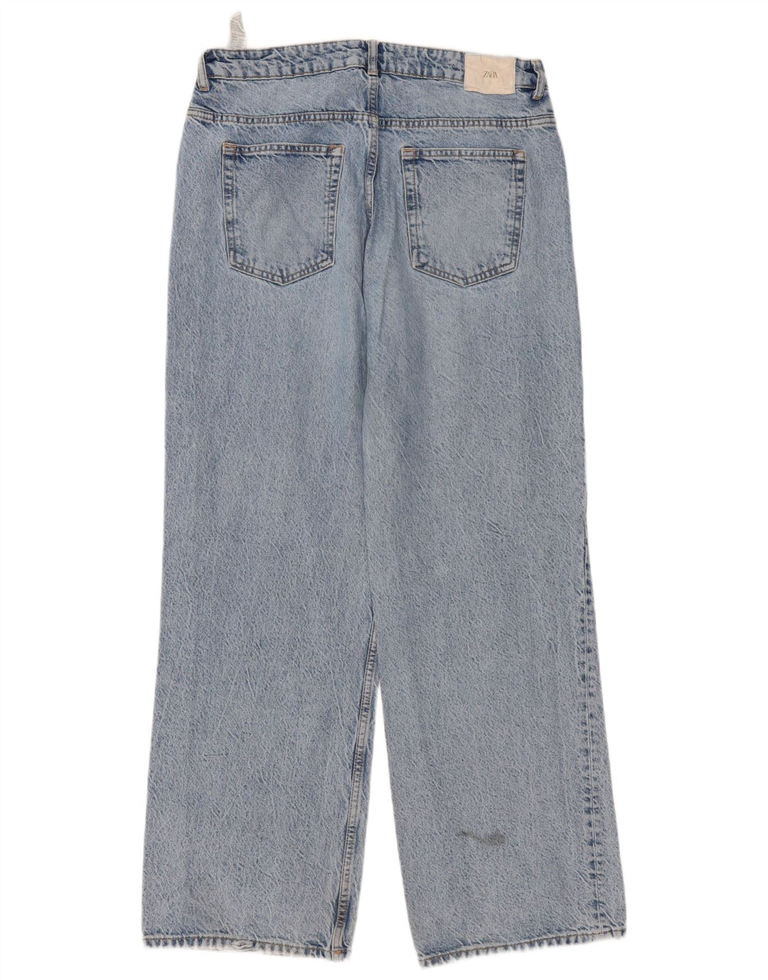 Zara Jeans Sueltos De Tiro Alto Desgastados para Mujer EU 42 Large W32 L31 Azul