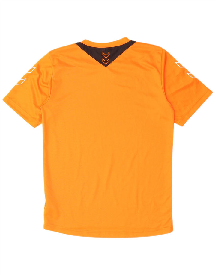 HUMMEL Camiseta gráfica para hombre Top Small Naranja Colorblock Poliéster