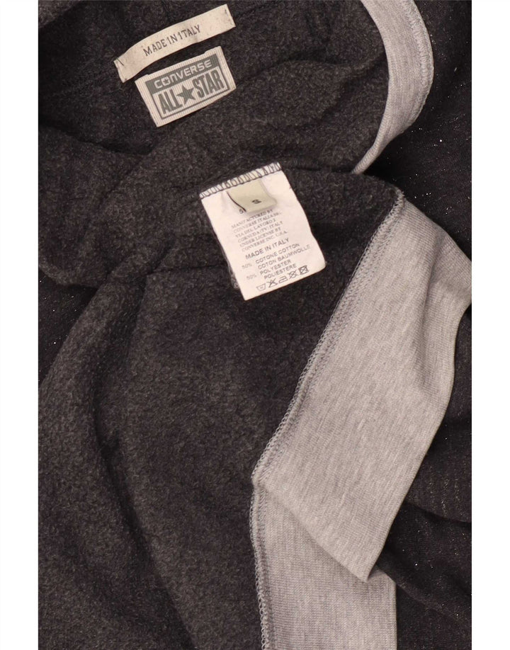 Converse Mujer Gráfico Sudadera Jumper UK 10 Pequeño Gris Colorblock