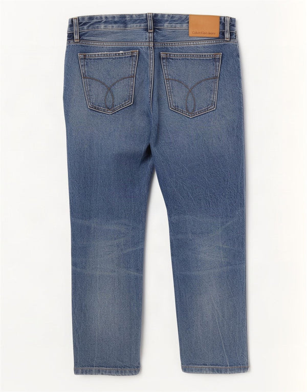 Calvin Klein Jeans recortados rectos y cónicos para hombre W30 L25 Algodón azul
