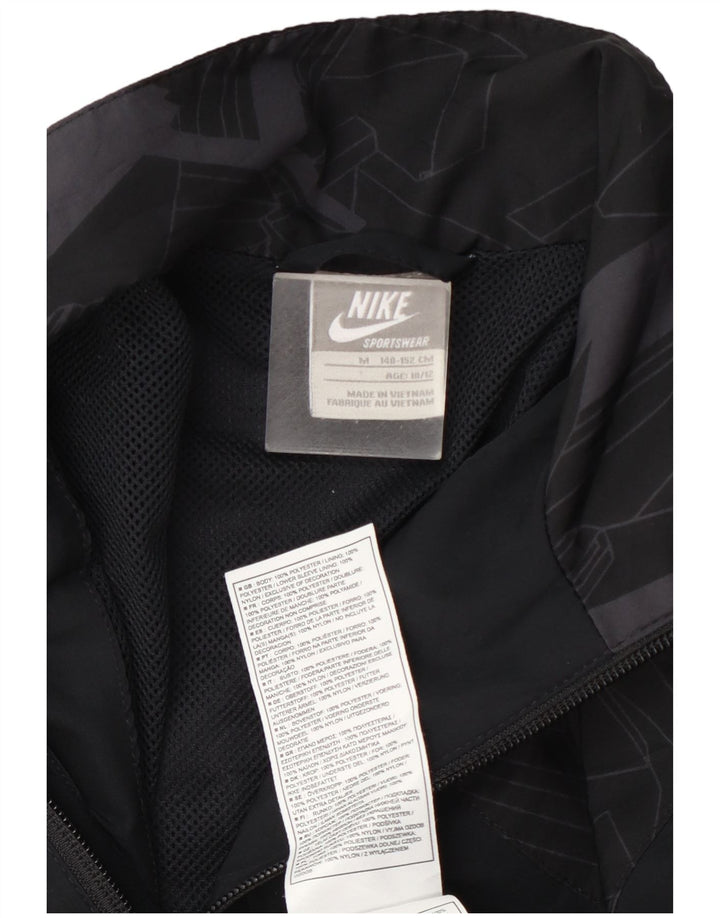 Nike - Chaqueta de chándal para niño, 10-11 años, tamaño mediano, azul marino, geométrico