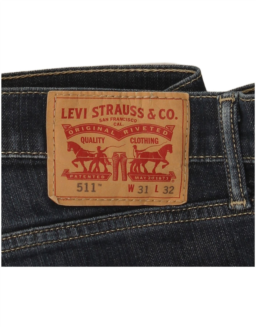 Levi's Hombre 511 Slim Jeans W31 L32 Algodón Azul Marino