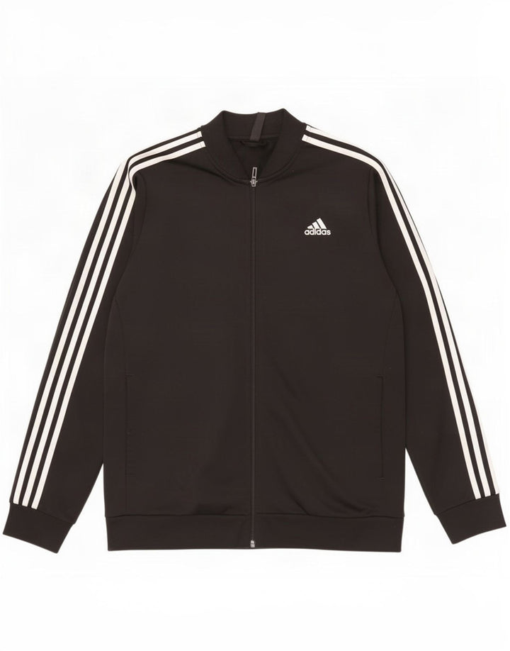 Adidas - Chaqueta de chándal para hombre, talla grande, poliéster negro