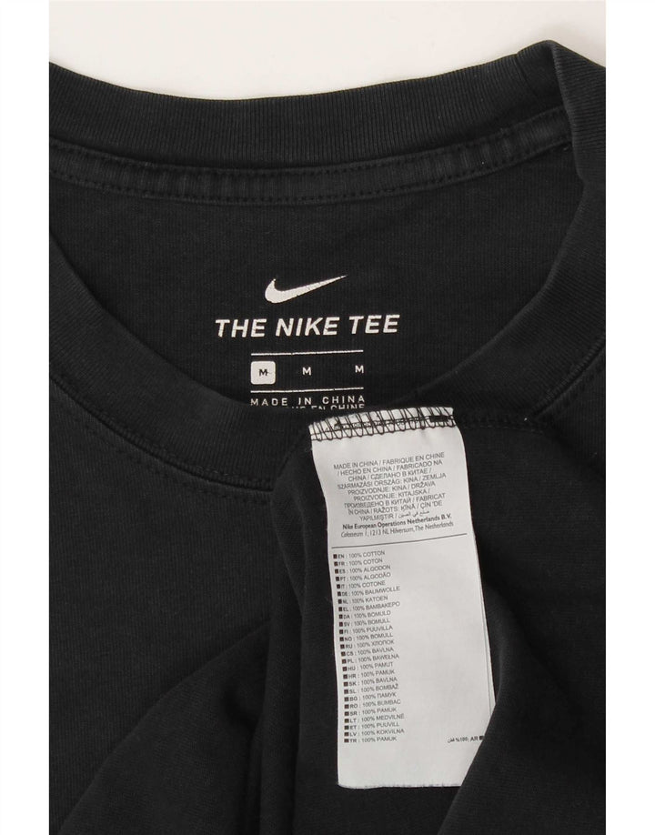 Nike Camiseta gráfica para hombre Top mediano de algodón negro