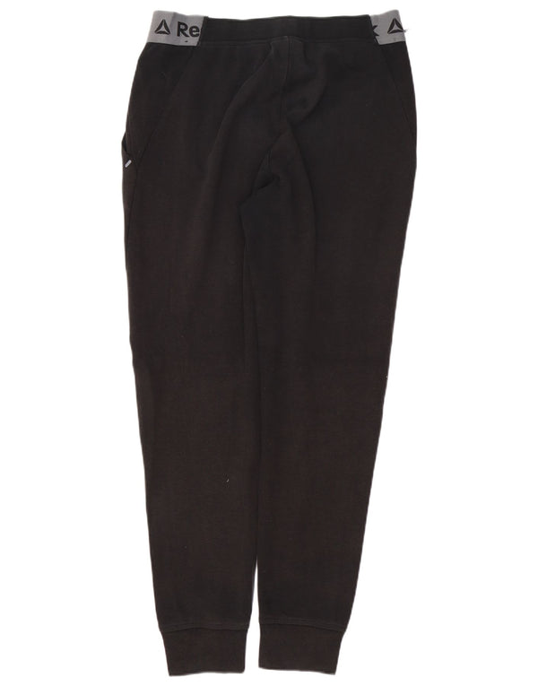 REEBOK Hombre Pantalones de chándal con estampado gráfico Joggers Medium Black Colourblock