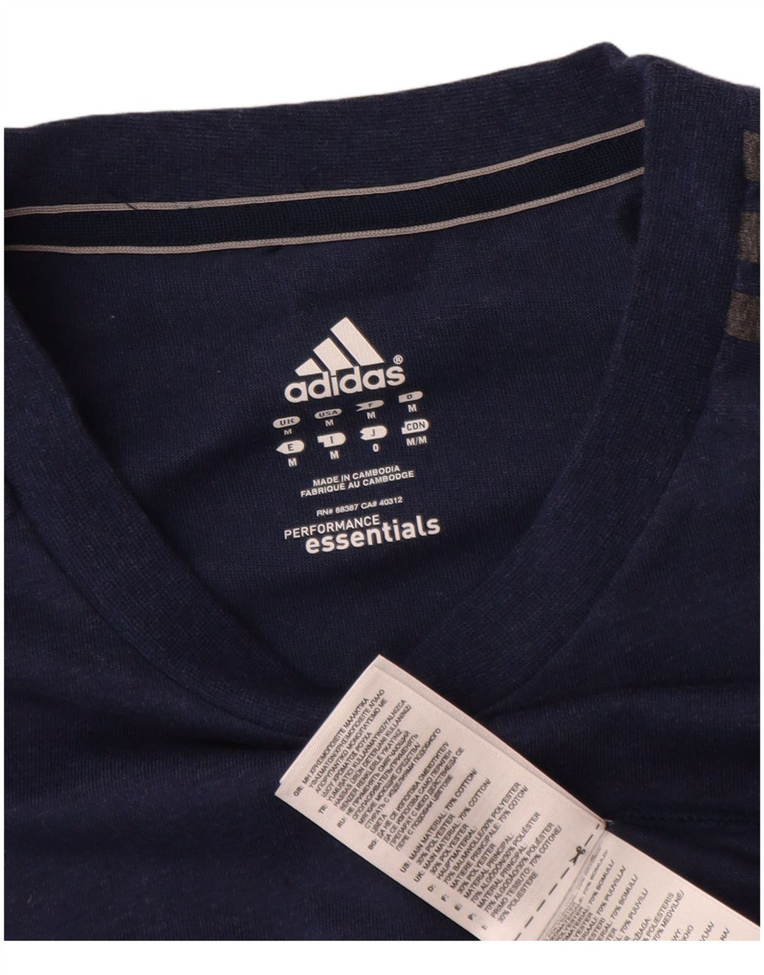 Adidas Mens Climalite Camiseta Top Medio Azul Marino Algodón