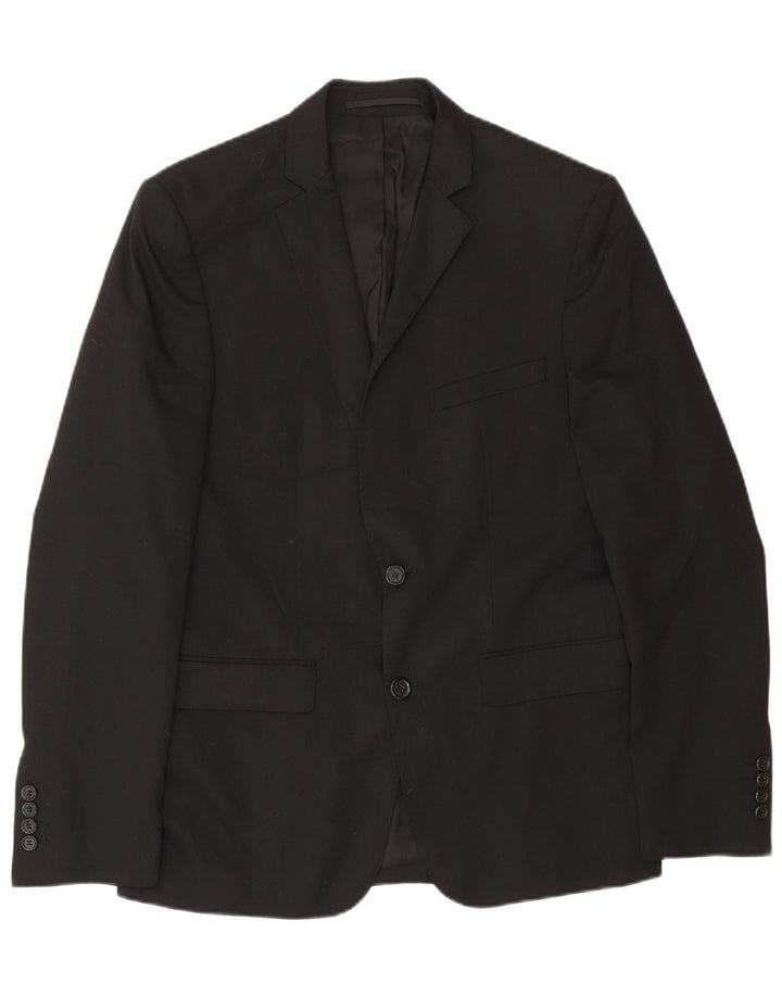 Zara Chaqueta tipo blazer de 2 botones para hombre EU 46 Small Poliéster negro
