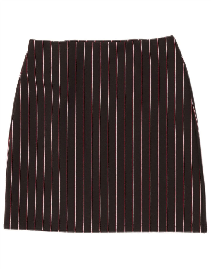 Marks & Spencer Minifalda para mujer UK 8 Small W26 Poliéster a rayas negras