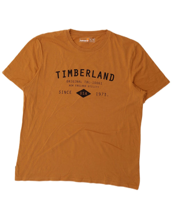 Timberland Camiseta gráfica de ajuste regular para hombre Top XL Algodón amarillo