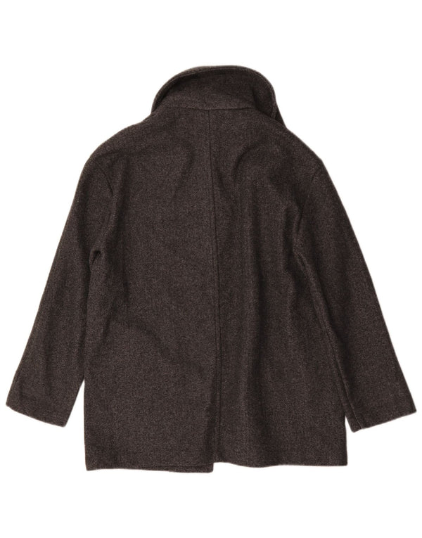 Zara Mujer Abrigo Extragrande UK 10 Pequeño Poliéster Gris