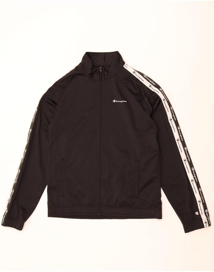 Champion Chaqueta de chándal gráfica para hombre XL Poliéster con bloques de color negro