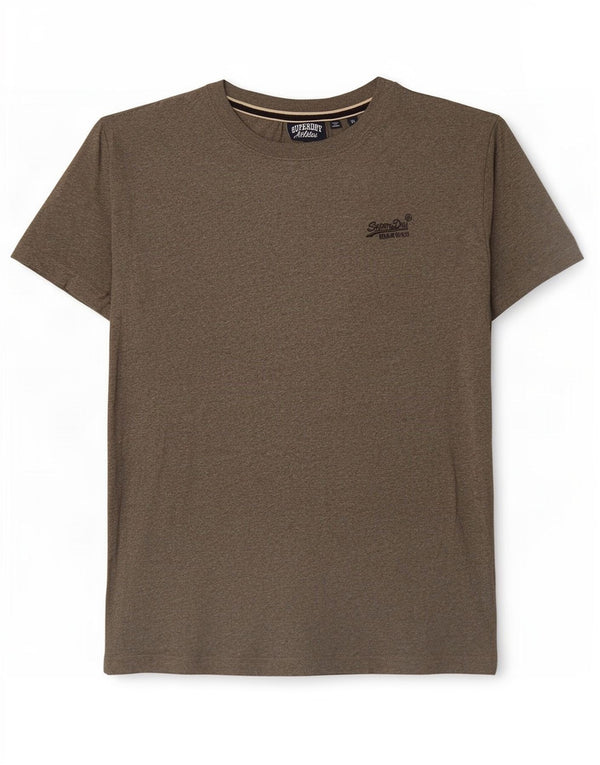 Superdry Camiseta para hombre Top Medium Khaki de algodón moteado