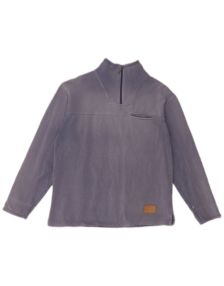 Weird Fish - Sudadera con cuello y cremallera para hombre, color azul medio, algodón