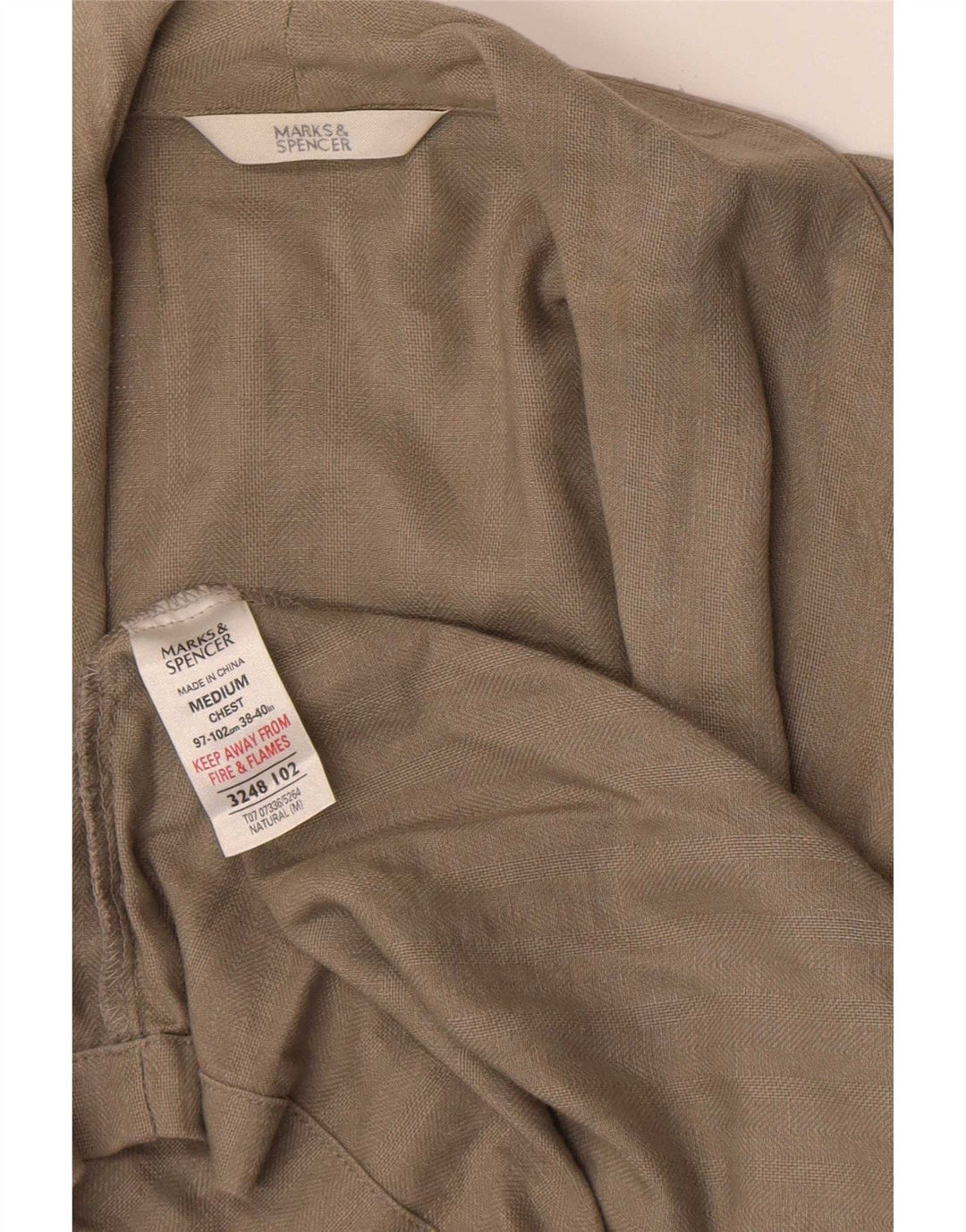 Marks & Spencer Abrigo tipo bata para mujer Reino Unido 44 Lino gris medio