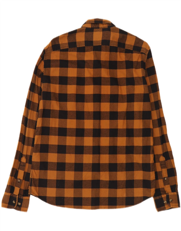 Camisa Timberland Hombre Slim Fit Franela Algodón A Cuadros Marrón Medio