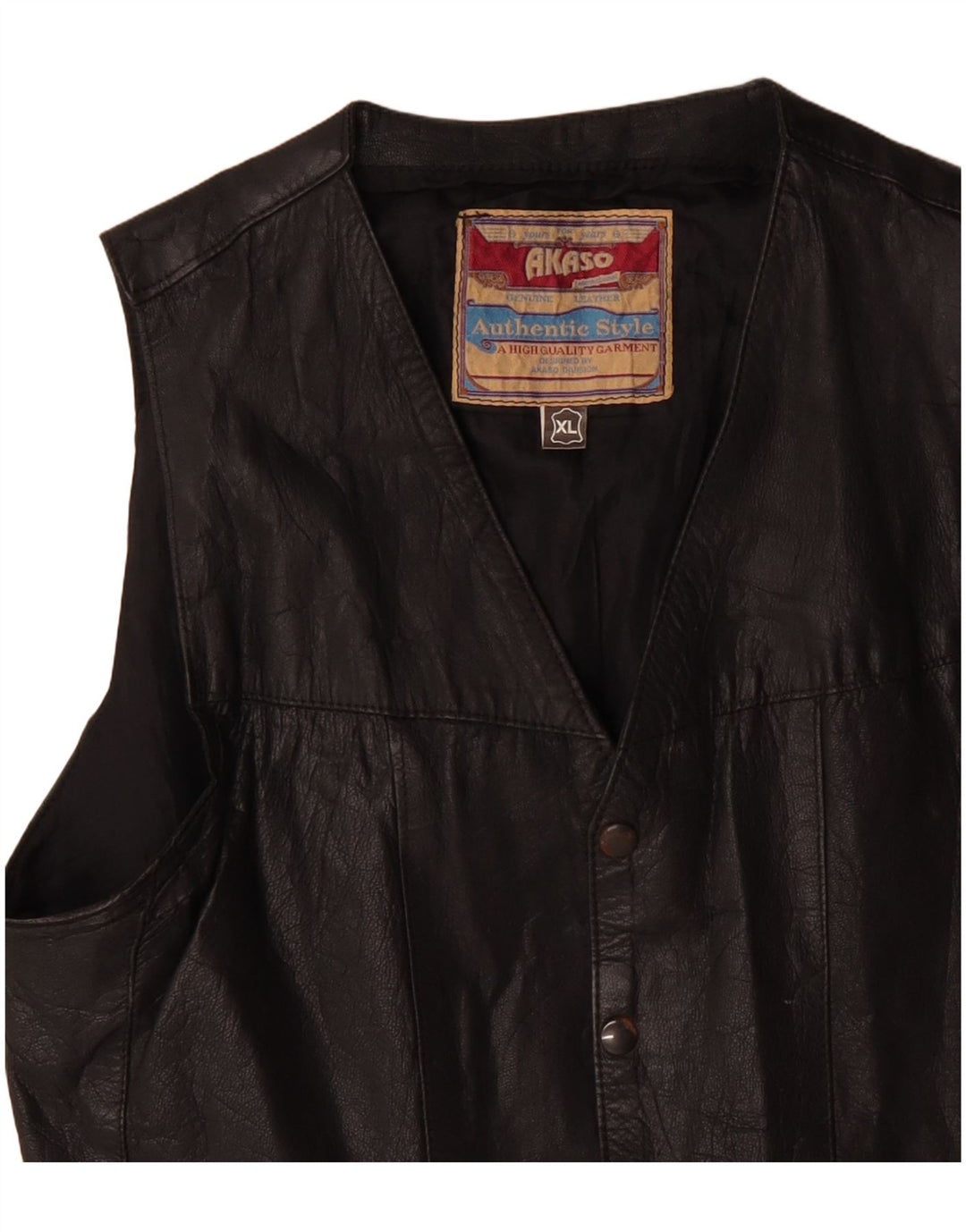 Akaso Chaleco de cuero para hombre XL Cuero negro