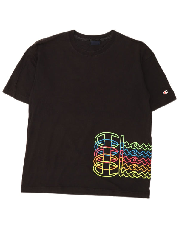 Champion Mens Graphic T-Shirt Top XS Black Cotton
