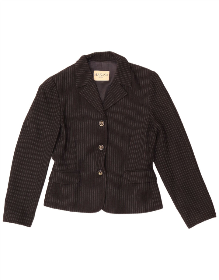 Max&Co. Chaqueta tipo blazer de 3 botones para mujer UK 40 Mediana Rayas negras