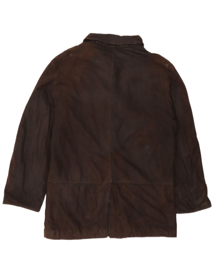 Max & Co. Chaqueta de ante extragrande para mujer UK 10 Small Brown Leather
