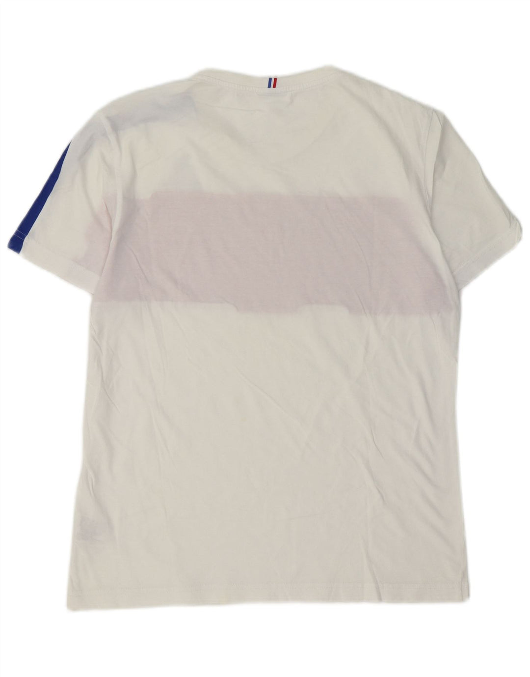 LE COQ SPORTIF Hombre Camiseta Top Medium Blanco Colorblock Algodón