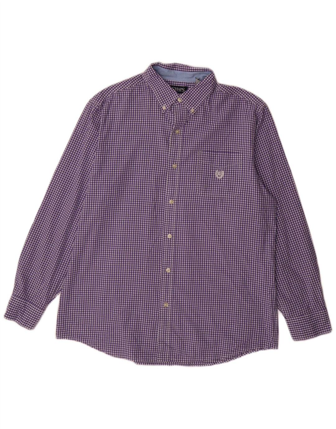 Chaps Camisa de fácil cuidado para hombre de algodón a cuadros morado grande