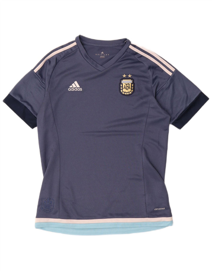 Adidas Hombre Climalite Camiseta Top Medio Azul Marino Colorblock Poliéster