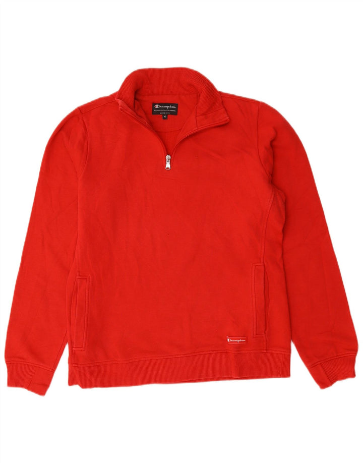 Champion Sudadera Con Cremallera Y Cuello Para Hombre Jersey De Algodón Rojo Mediano