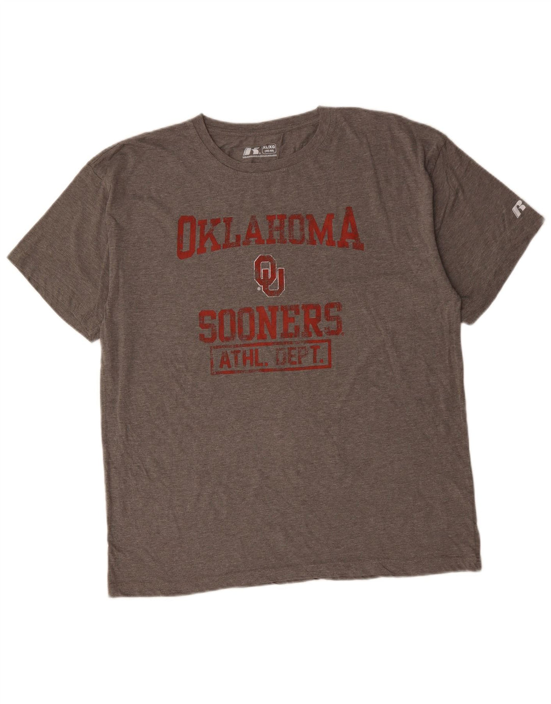 RUSSELL ATHLETIC Camiseta gráfica Oklahoma Sooners para hombre Top XL Gris