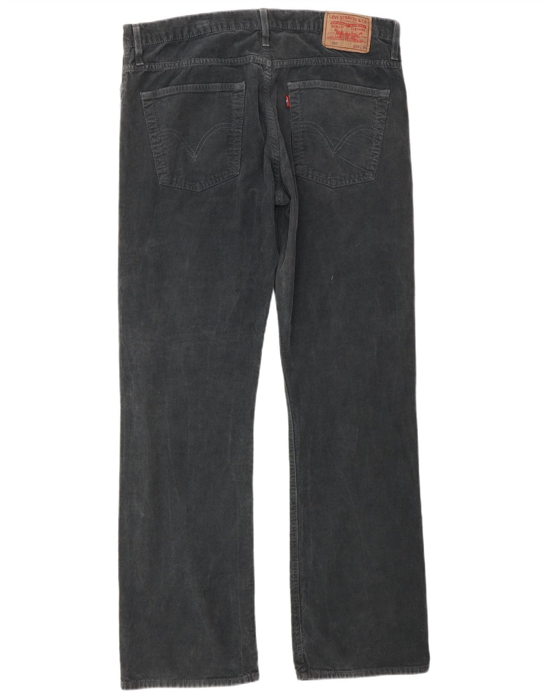 LEVI'S Mens 507 Pantalones de pana con corte de bota W36 L34 Gris Algodón Clásico