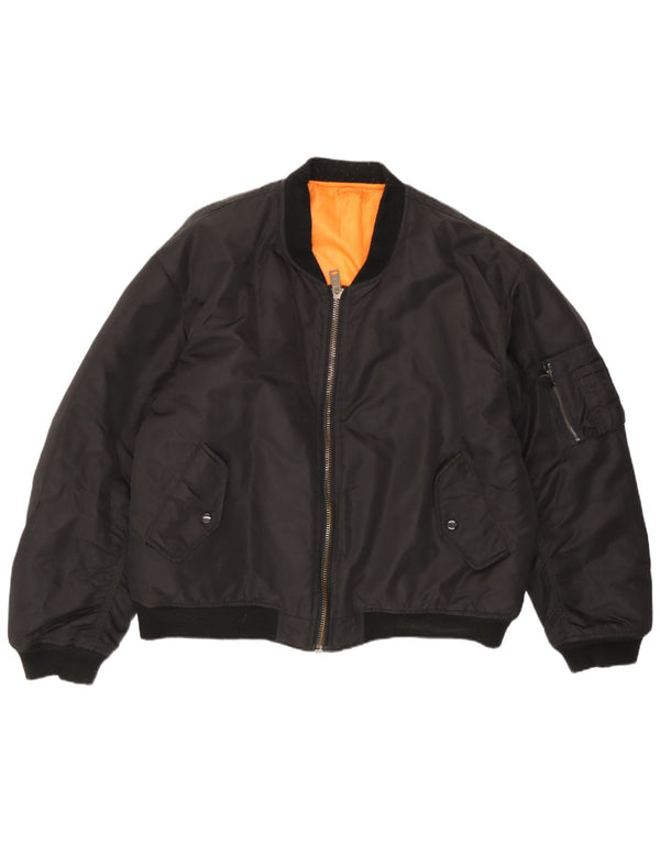Chaqueta bomber vintage para hombre IT 52/54 XL Nylon negro