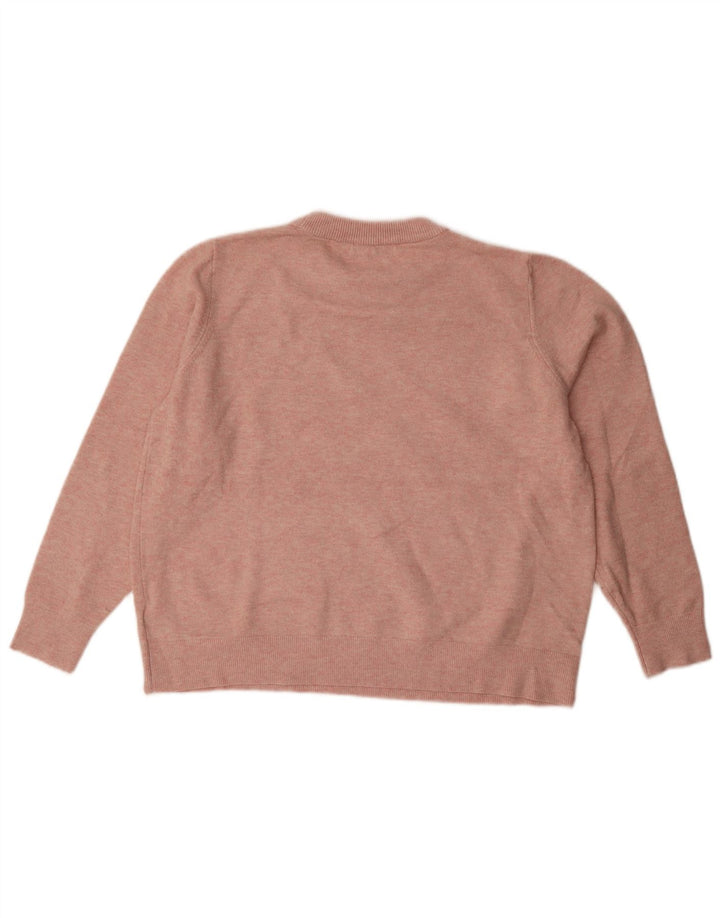 Marks & Spencer Jersey extragrande con cuello redondo para mujer, talla 40, color rosa