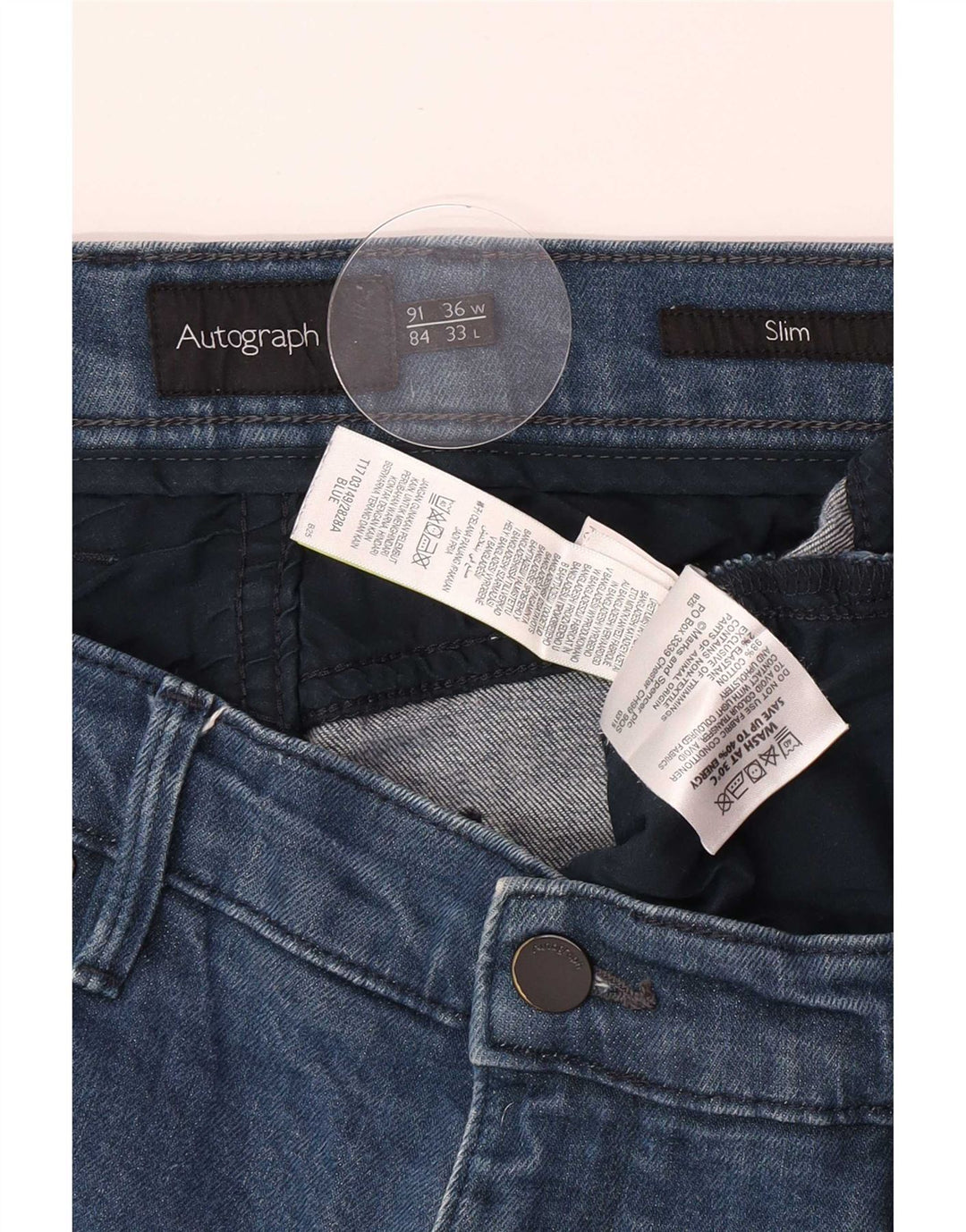 Marks & Spencer Jeans Slim Autograph para Hombre W36 L30 Algodón Azul