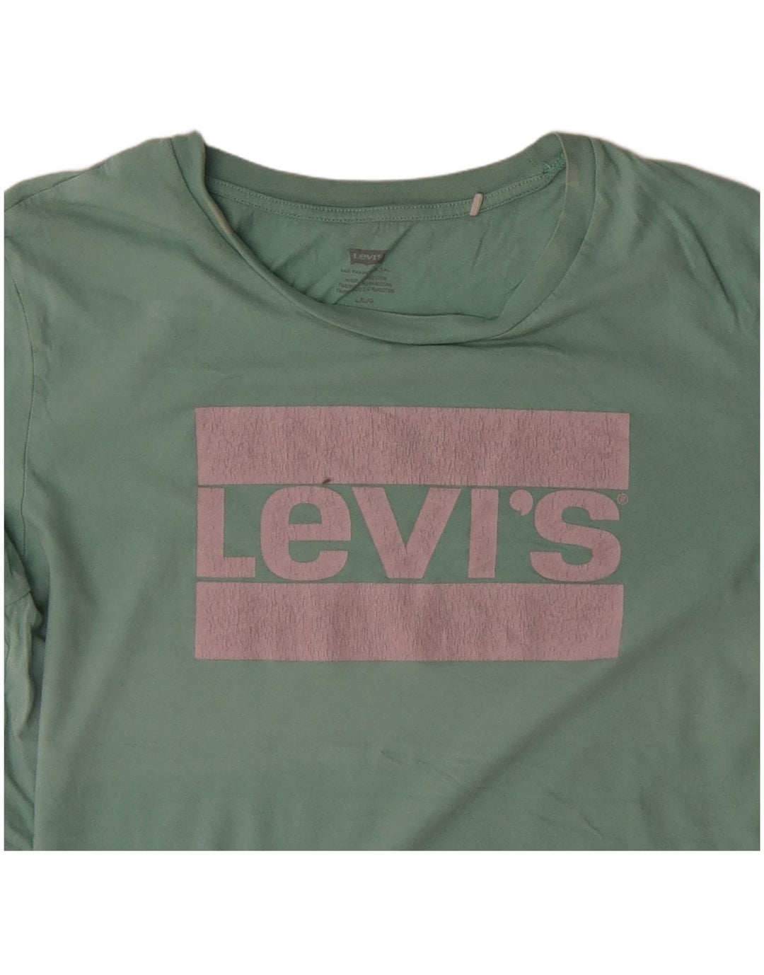 LEVI'S Camiseta gráfica para mujer Top UK 46 Grande Algodón turquesa