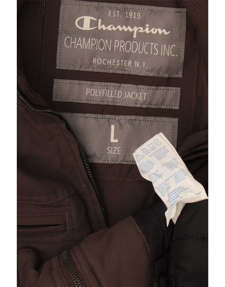Champion Chaqueta Bomber para Hombre UK 40 Large Marrón Poliamida