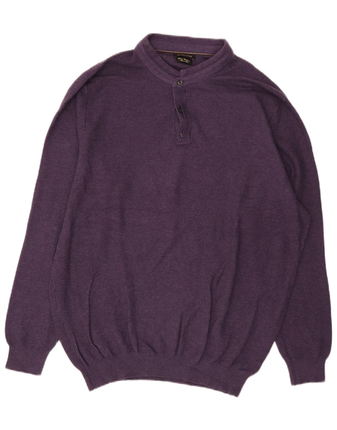 Massimo Dutti Jersey Hombre con Cuello Botonado 2XL Algodón Morado