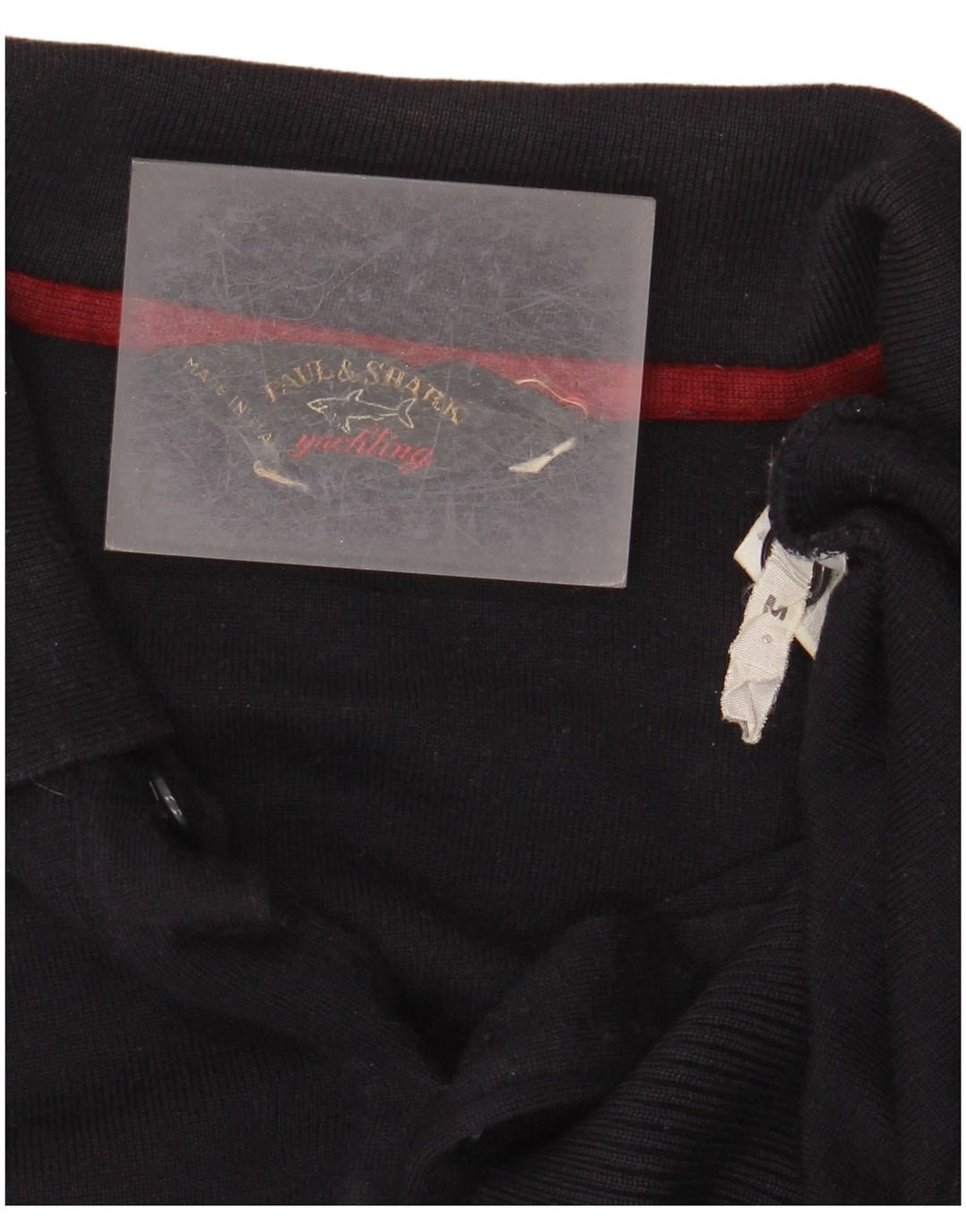 Paul & Shark Jersey de cuello tipo polo para hombre de lana azul marino mediano