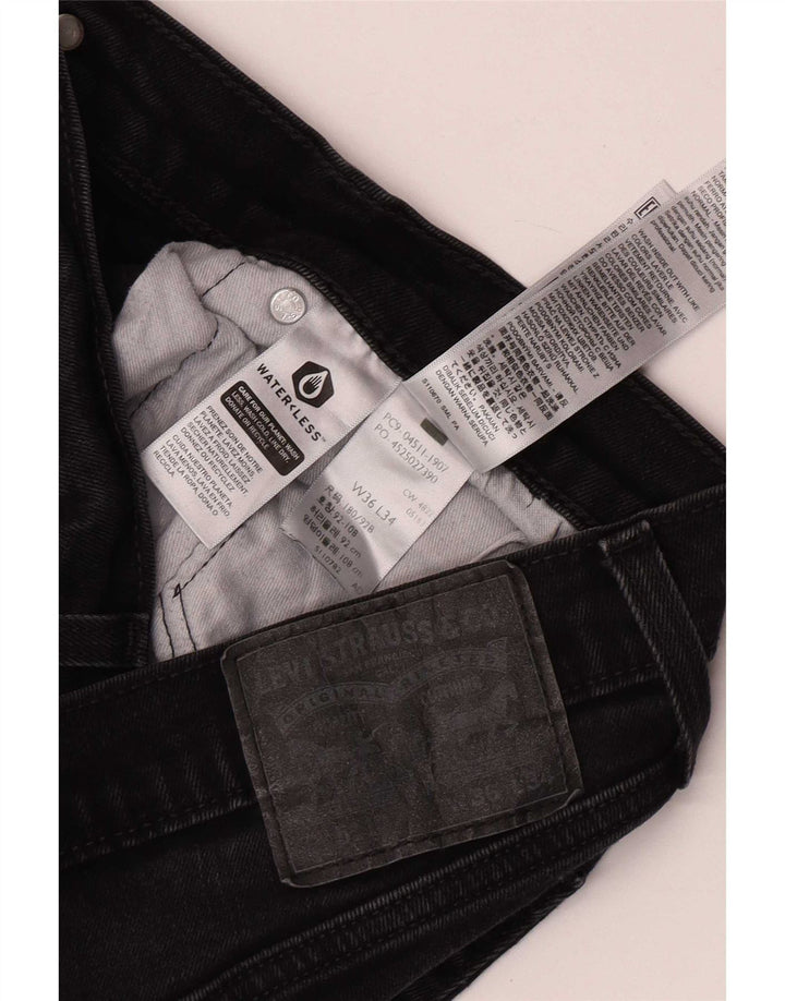 Levi's Hombre 511 Slim Jeans W36 L34 Algodón Negro