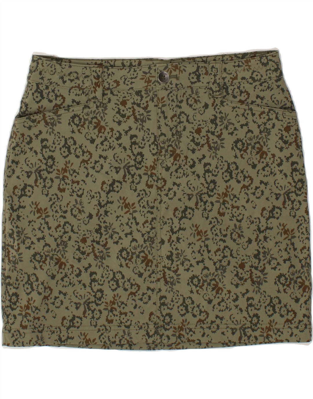 EDDIE BAUER Womens Straight Skirt US 4 Small W32 Green Floral Polyester Vintage Eddie Bauer and Second-Hand Eddie Bauer from Messina Hembry 