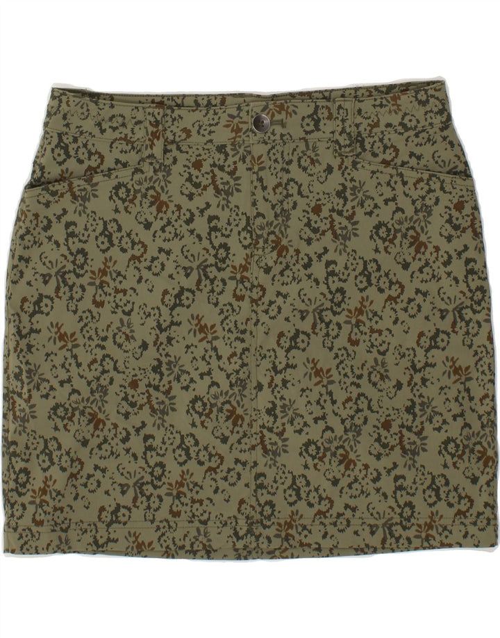 EDDIE BAUER Womens Straight Skirt US 4 Small W32 Green Floral Polyester Vintage Eddie Bauer and Second-Hand Eddie Bauer from Messina Hembry 