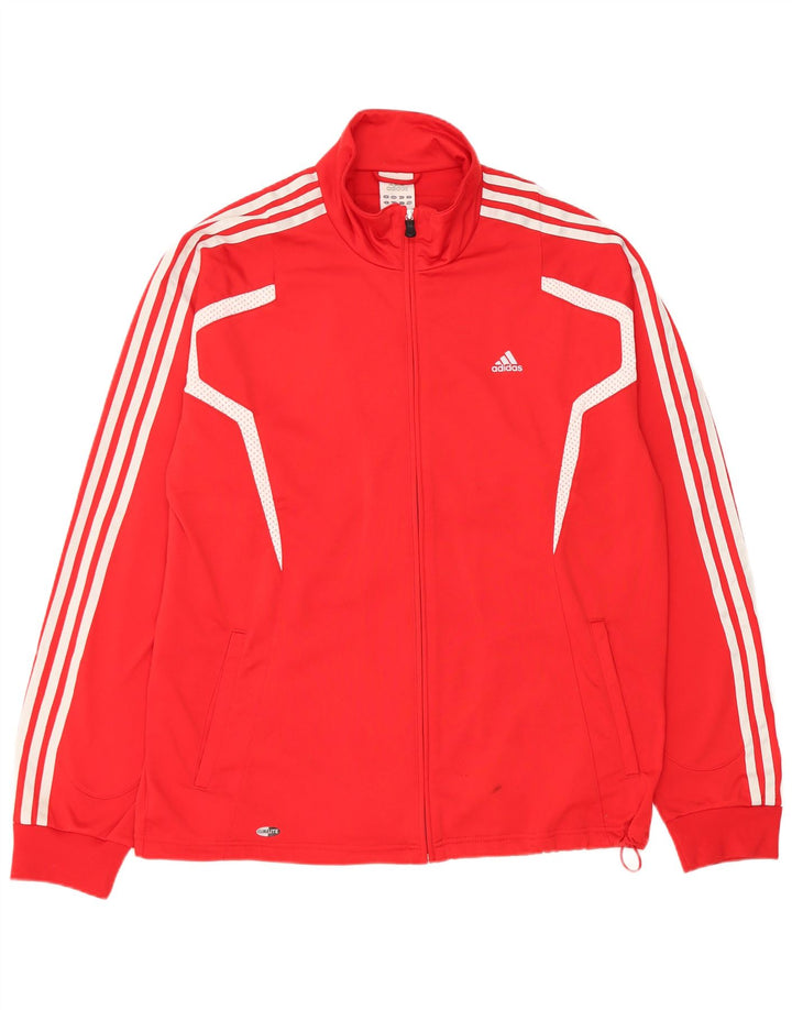 Adidas Mens Climalite Chándal Top Chaqueta Grande Poliéster Rojo